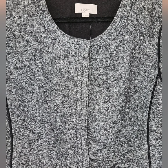 Ann Taylor LOFT Textured Knit Open Front Jacket, Size 8, Gray/Black, NWT - Picture 10 of 10
